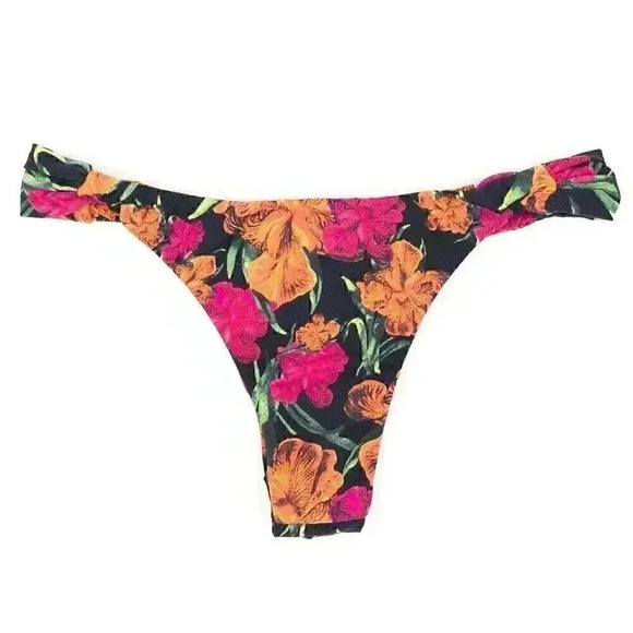 Summer Floral Print Bikini‎ Thong Bottom Size Small Brazilian Cut Bikini Thong